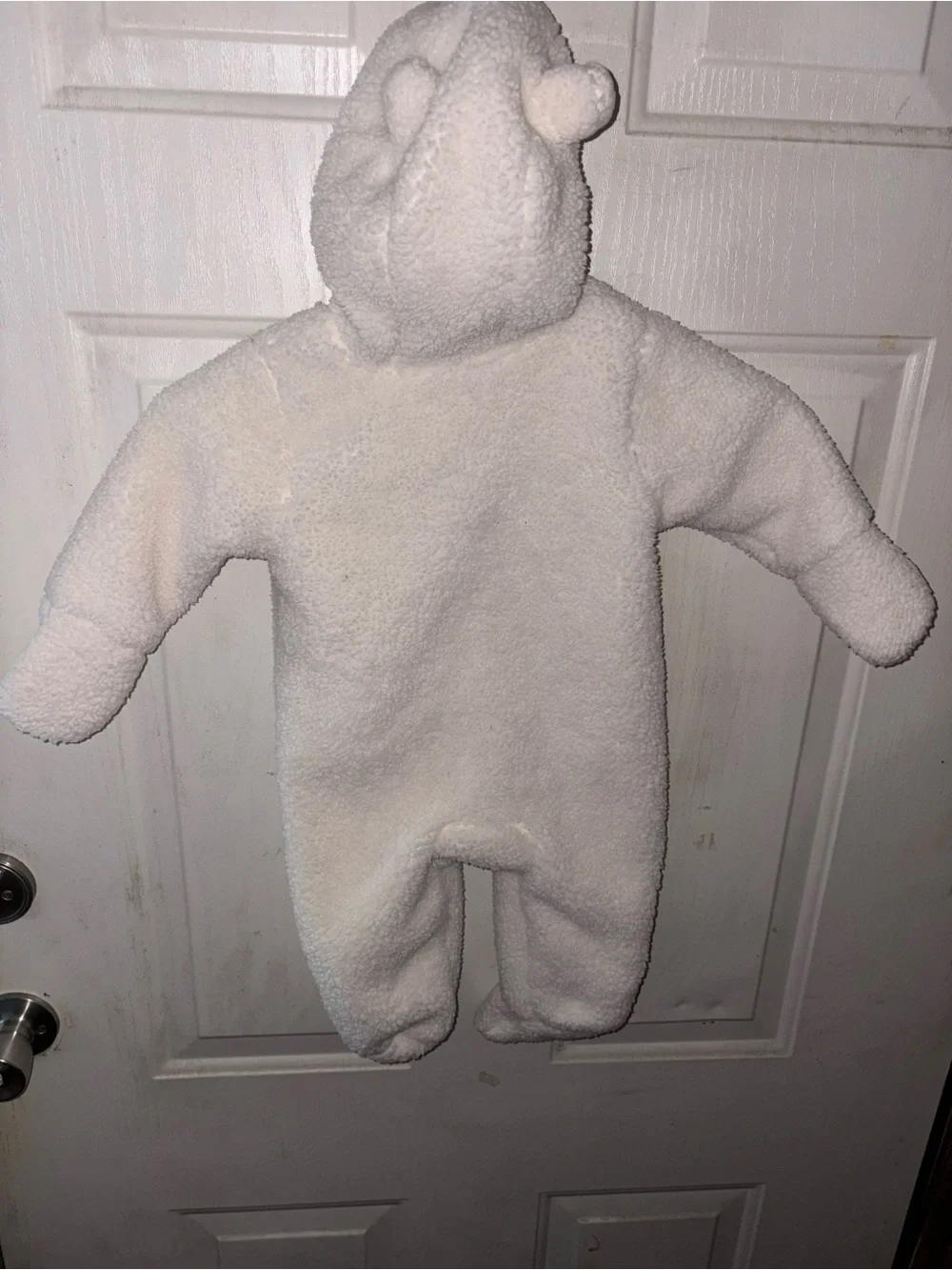 The Lullaby Club Cream Plush Footed One-Piece
